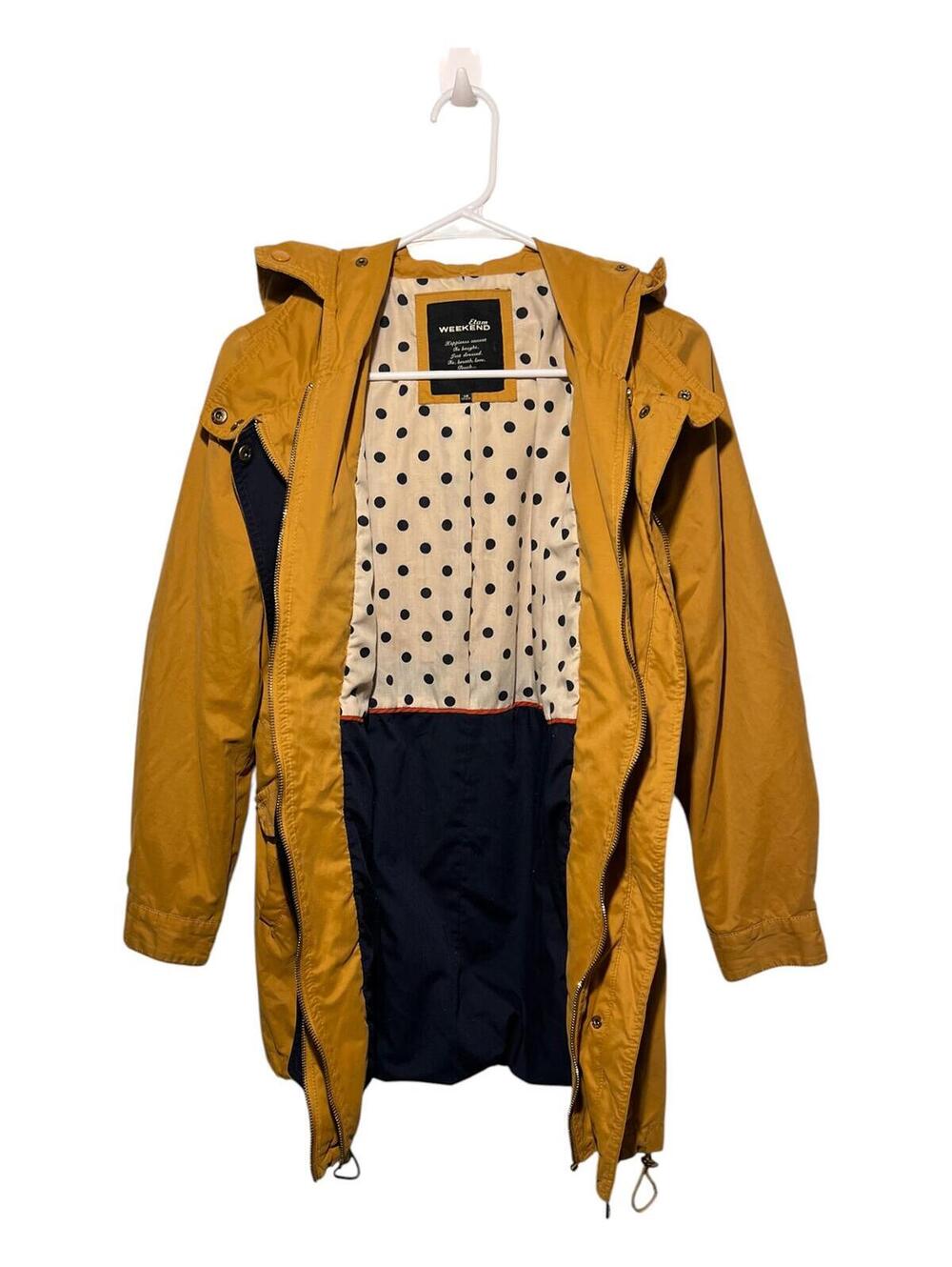 Etam Weekend Mustard Yellow Hooded Lightweight Utility Coat - Size 38 (M) - Picture 6 of 9